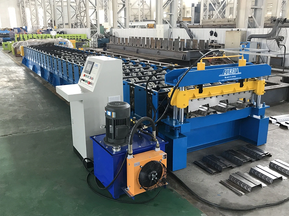 688 720 1025 750 950 Metal Plate Galvanized Steel Board PLC Cabinet Control Metal Floor Deck Decking Sheet Roll Forming Machine Steel Floor Tile Making Machine